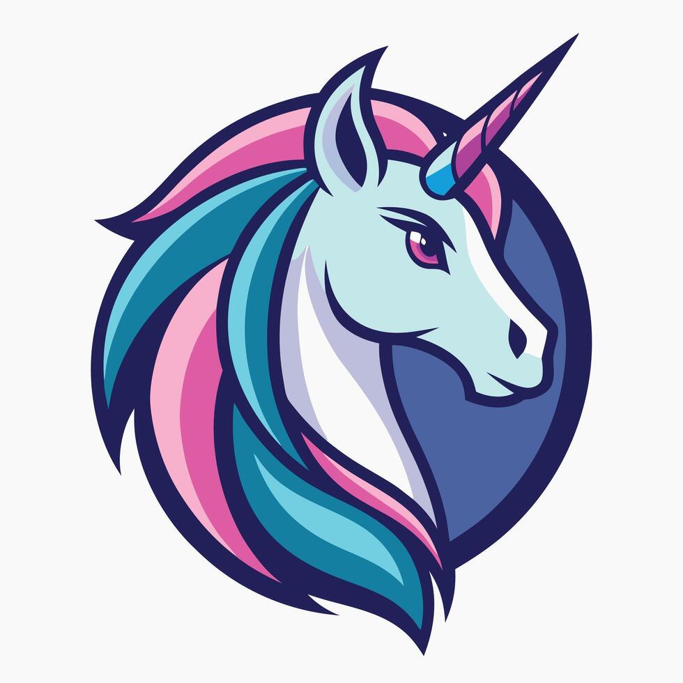 Unicorn Head Cartoon Mascot Illustration vector