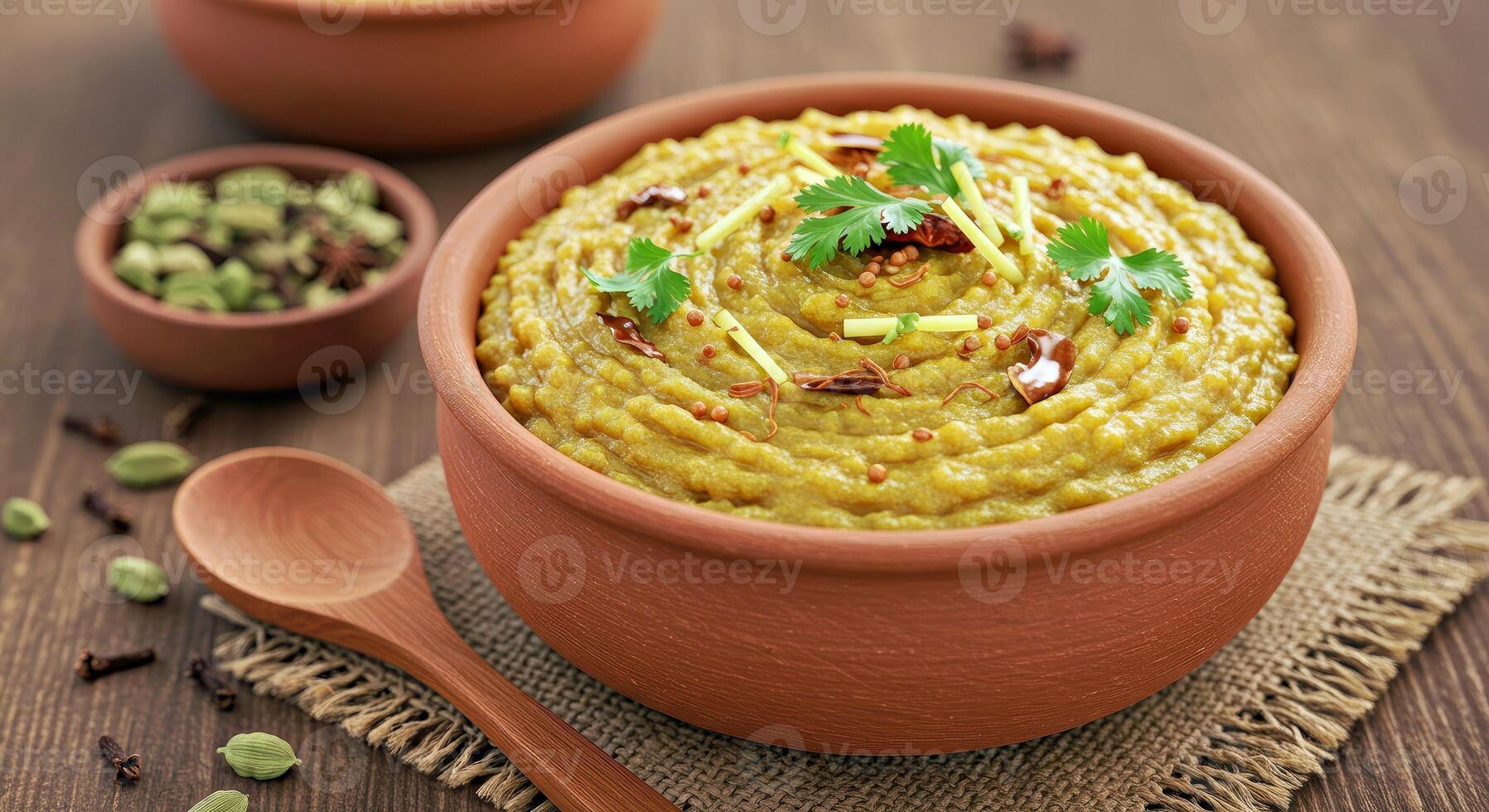 Rustic Haleem Home Style Bowl with Spices photo