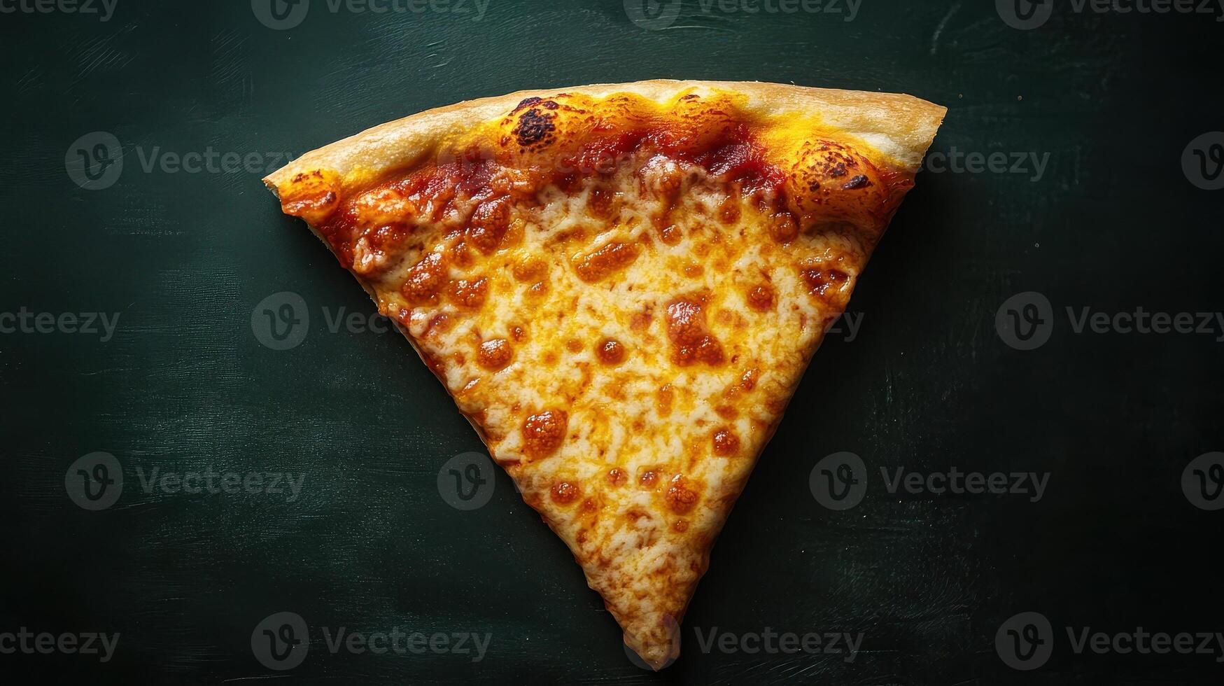 A Delicious Slice of Cheese Pizza Perfectly Positioned on a Dark Green Background Ideal for Food Blogging and Culinary Photography Use photo