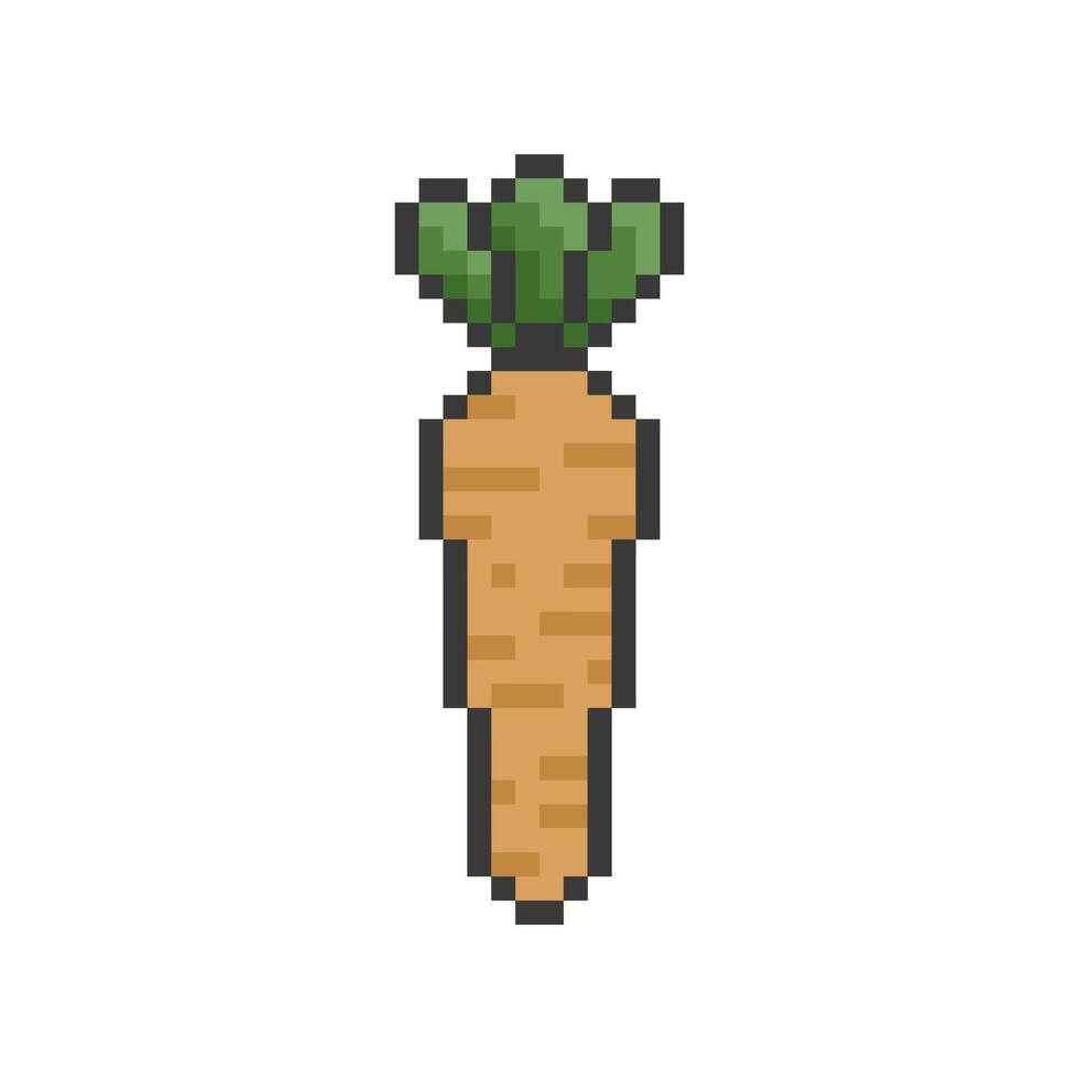 carrot pixel art vector