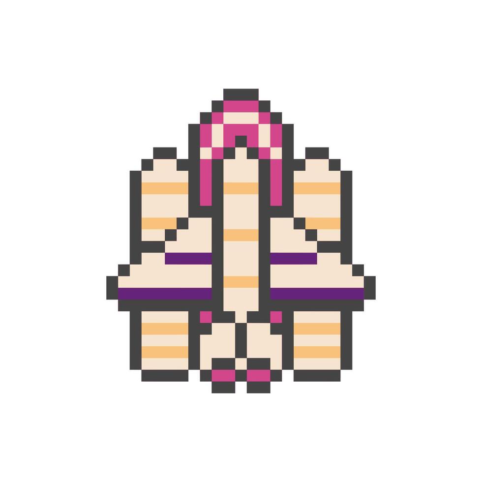 spaceship pixel art vector