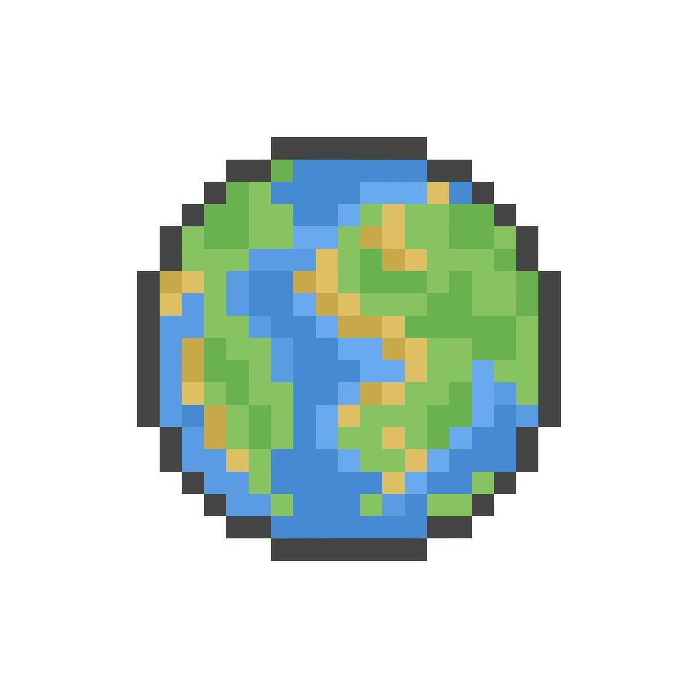 round earth pixel vector