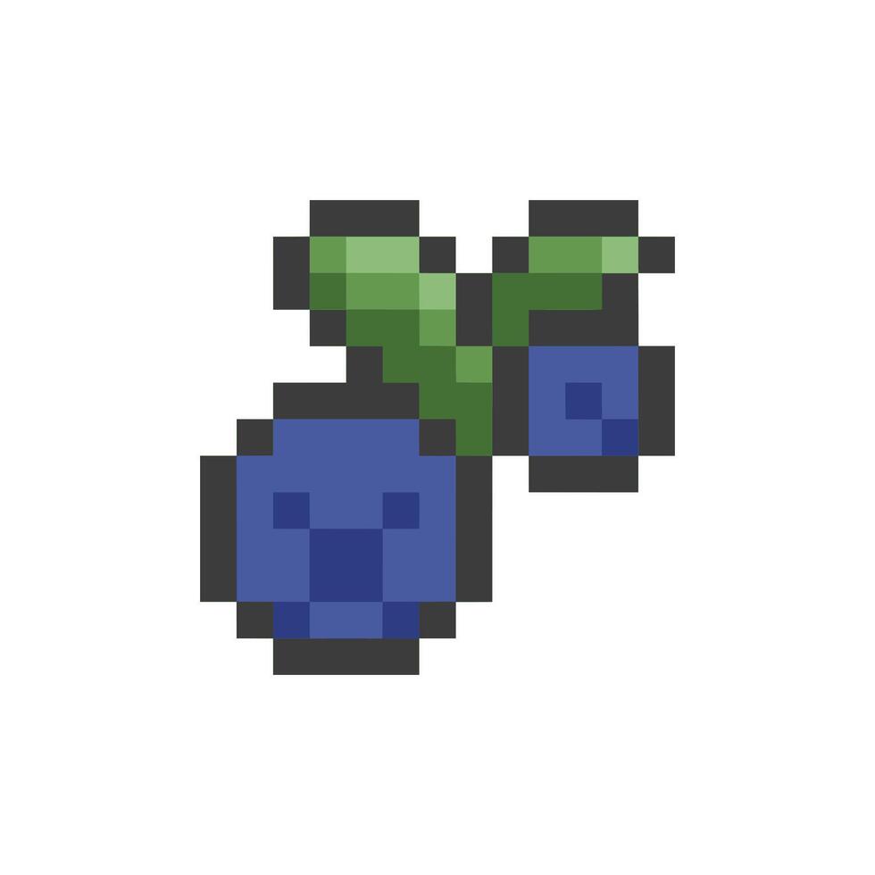 cute blueberry pixel vector