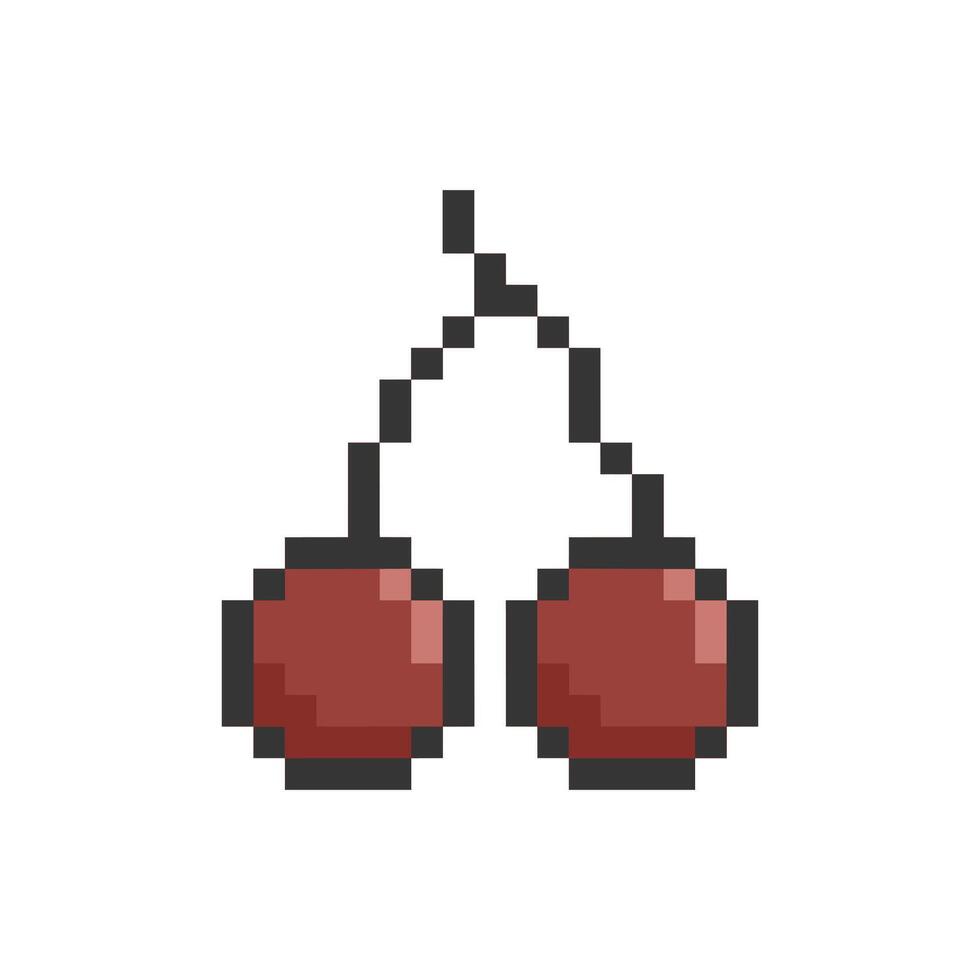 cherry pixel art vector