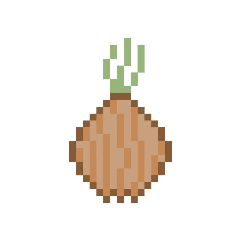 garlic retro pixel vector