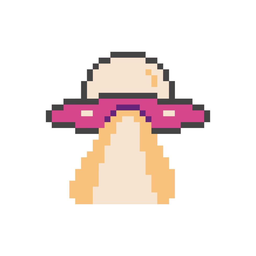 ufo retro pixel art vector