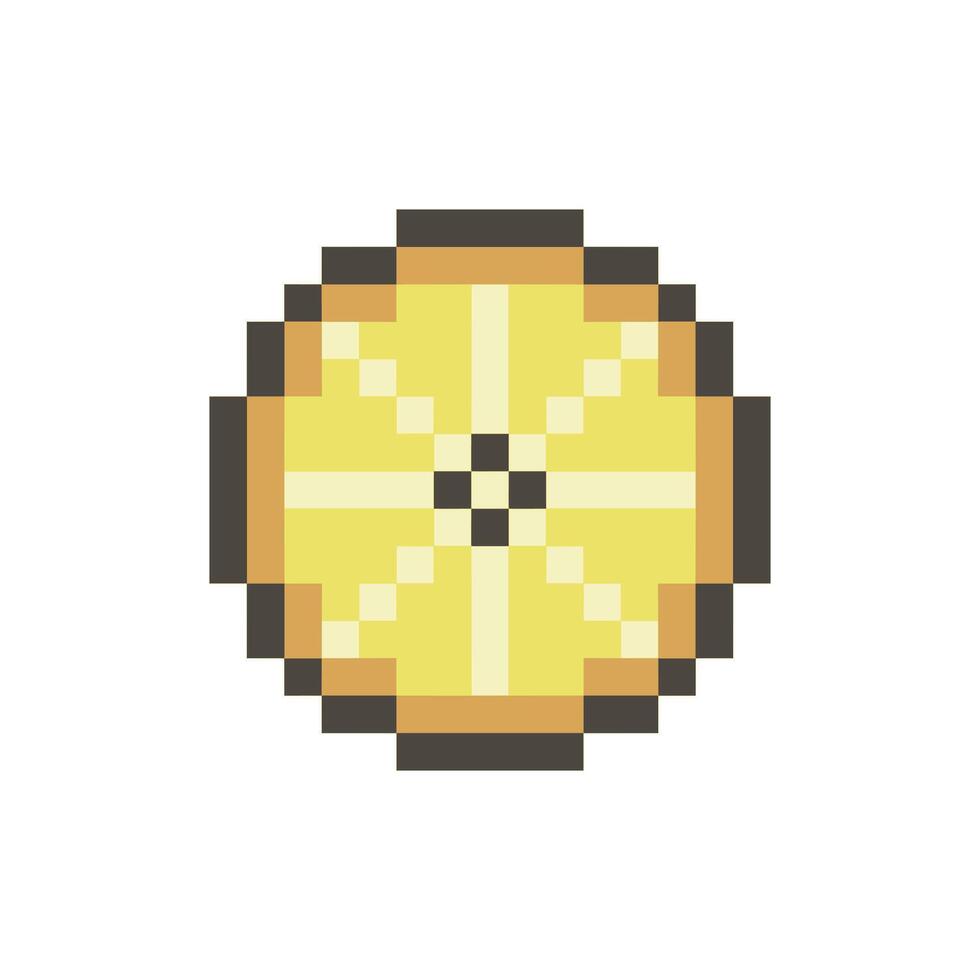 round orange pixel vector