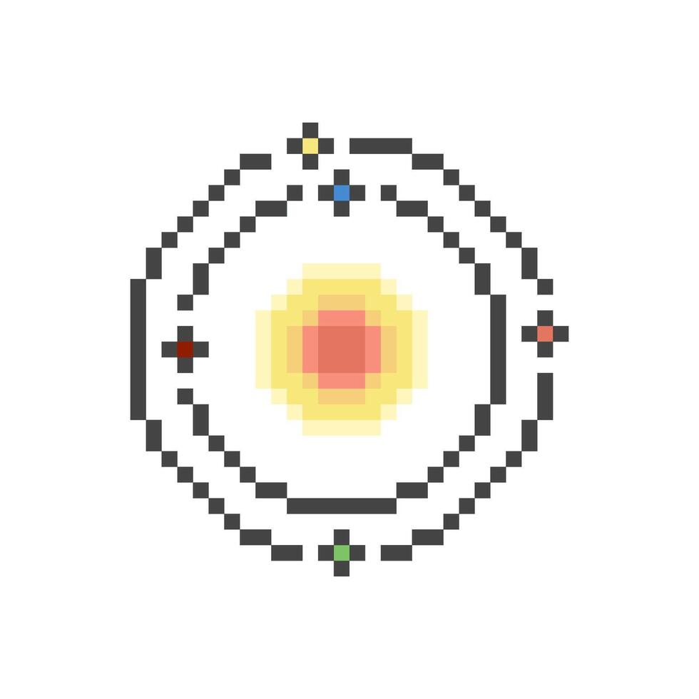 planet orbit pixel vector