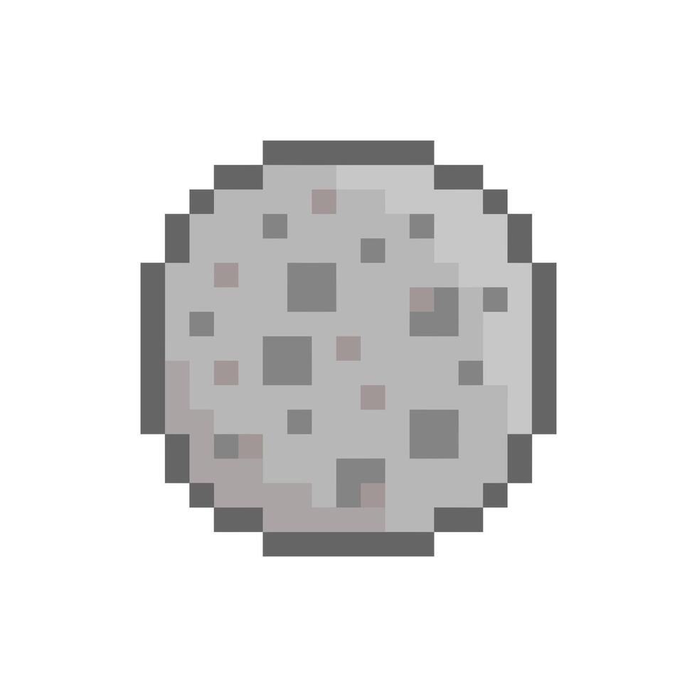 round moon pixel vector
