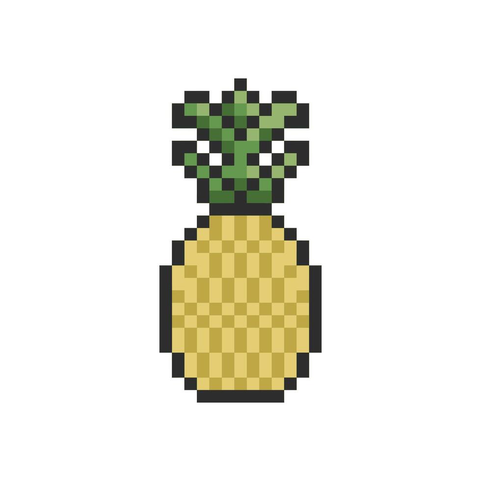 pineapple pixel art vector