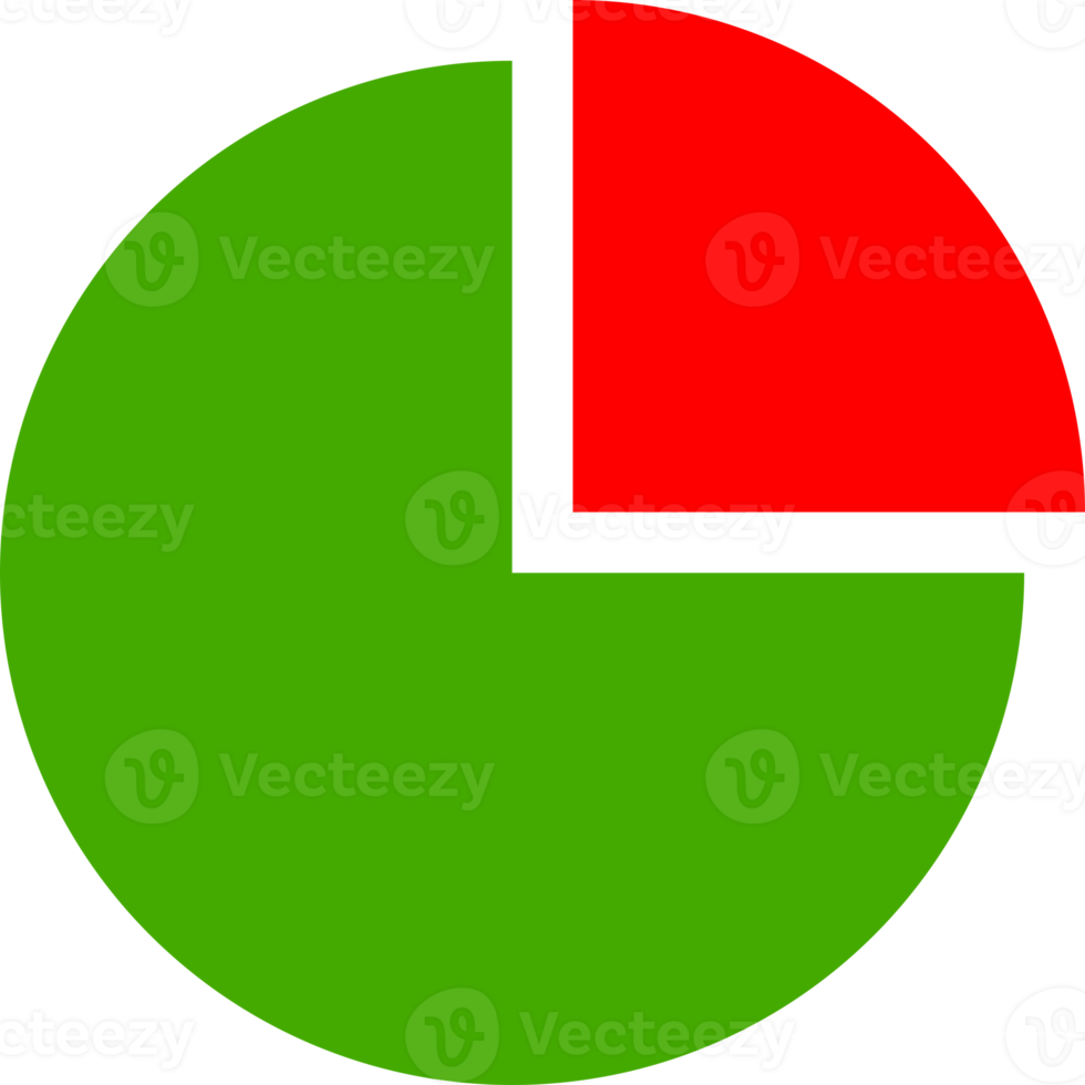 Green and red circle statistic chart business icon png
