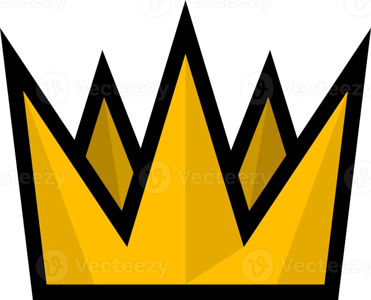 Yellow icon crown doodle png