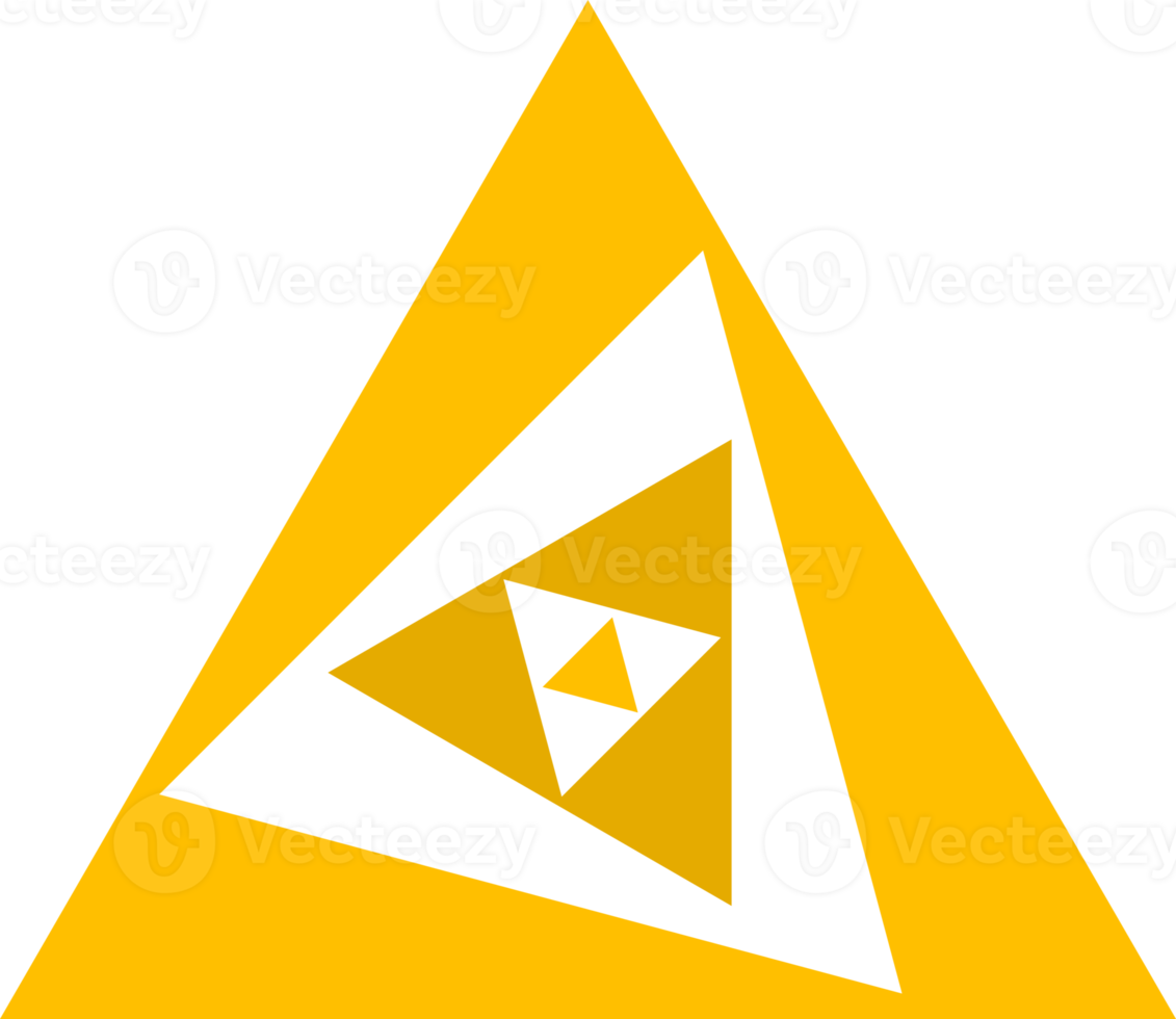 Yellow overlap triangle abstract icon png