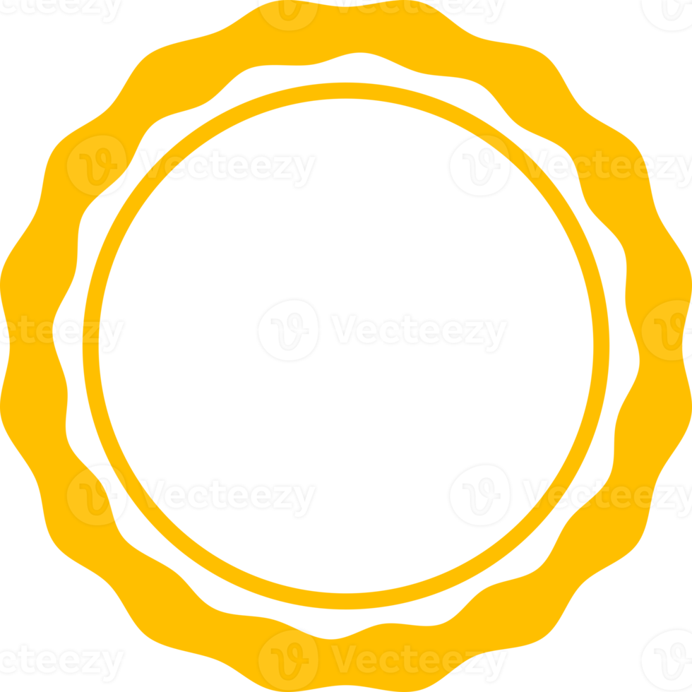 Yellow frame label circle icon png