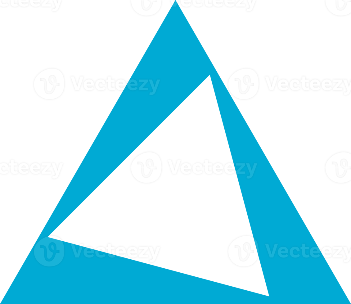 Blue triangle abstract icon png