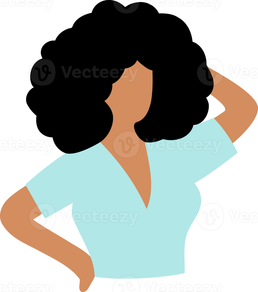 Blue beautiful women model doodle icon png