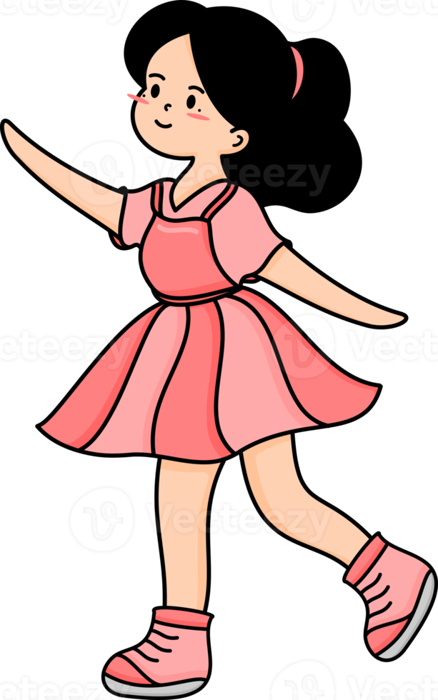 cute ballet dance girl women doodle png