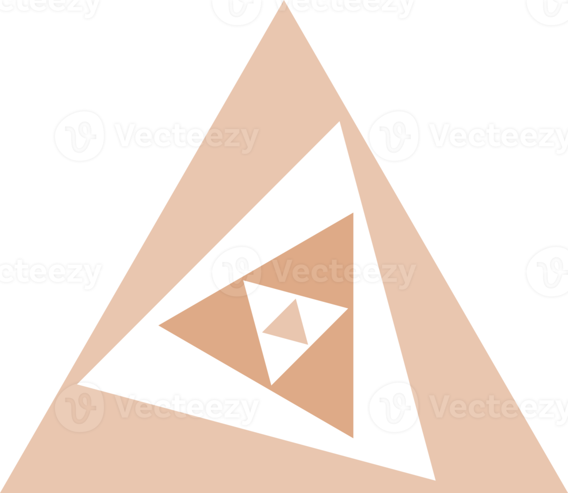 Brown overlap triangle abstract icon png