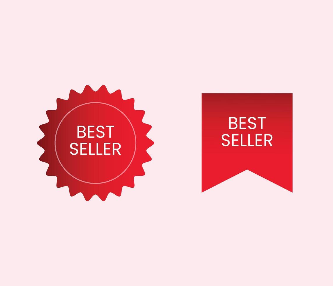 Best seller red ribbon isolated. stock illustration vector