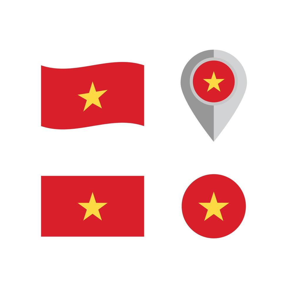 Vietnam Flag. Vietnam Location. Stock Illustration vector