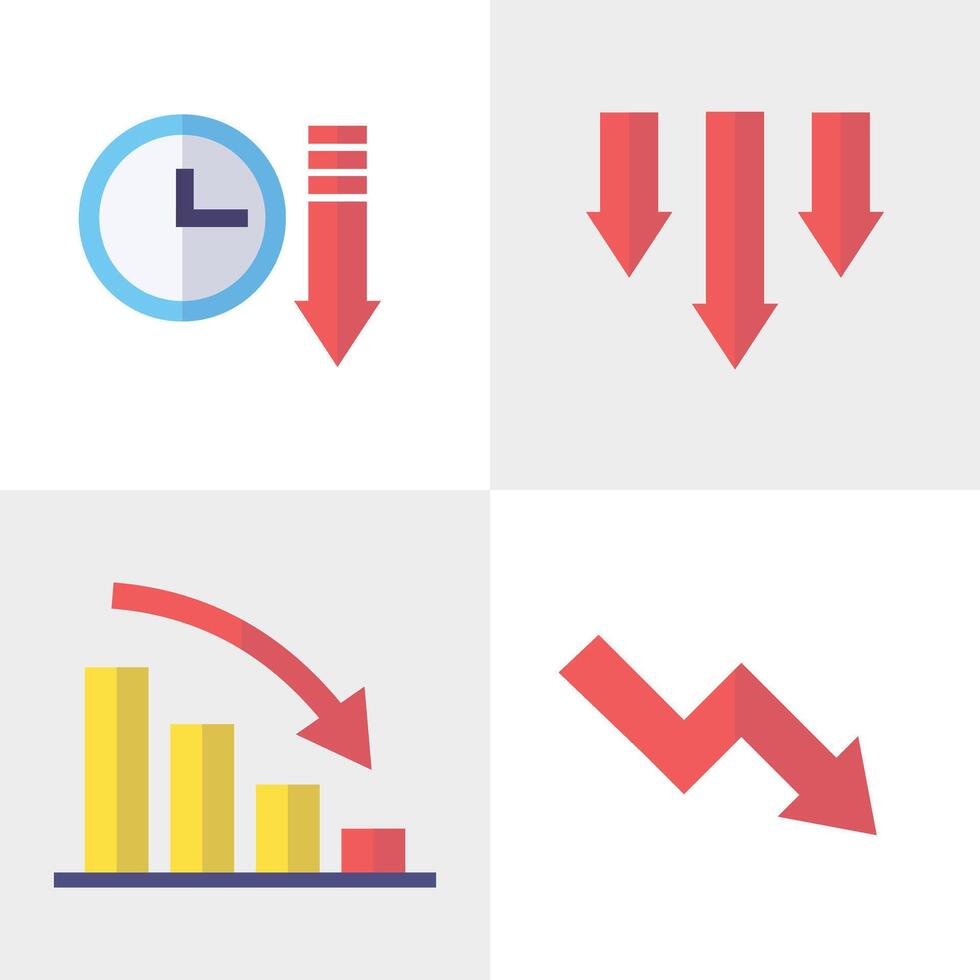Illustration of a Decreasing Graph Icon. Stroke Editable vector