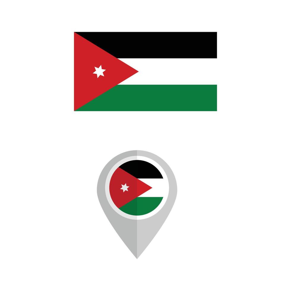 Jordan Flag and Location Icon. Stock Illustration vector