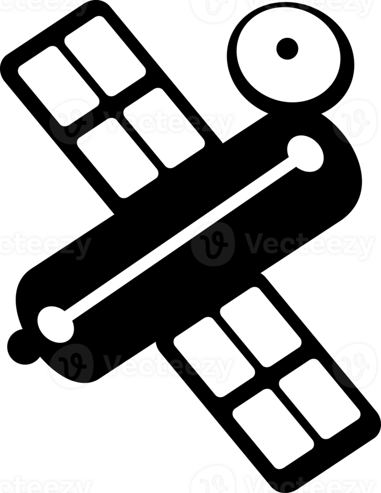 Black satellite icon png