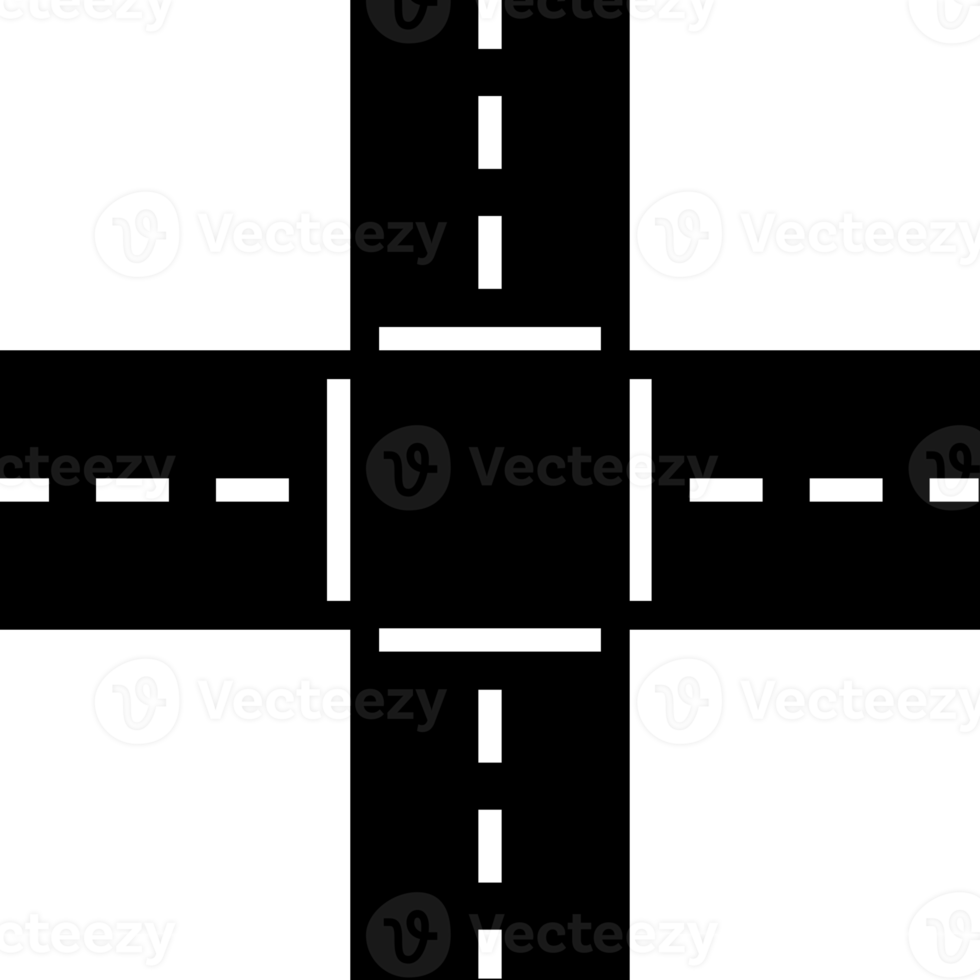 Black intersection road icon png