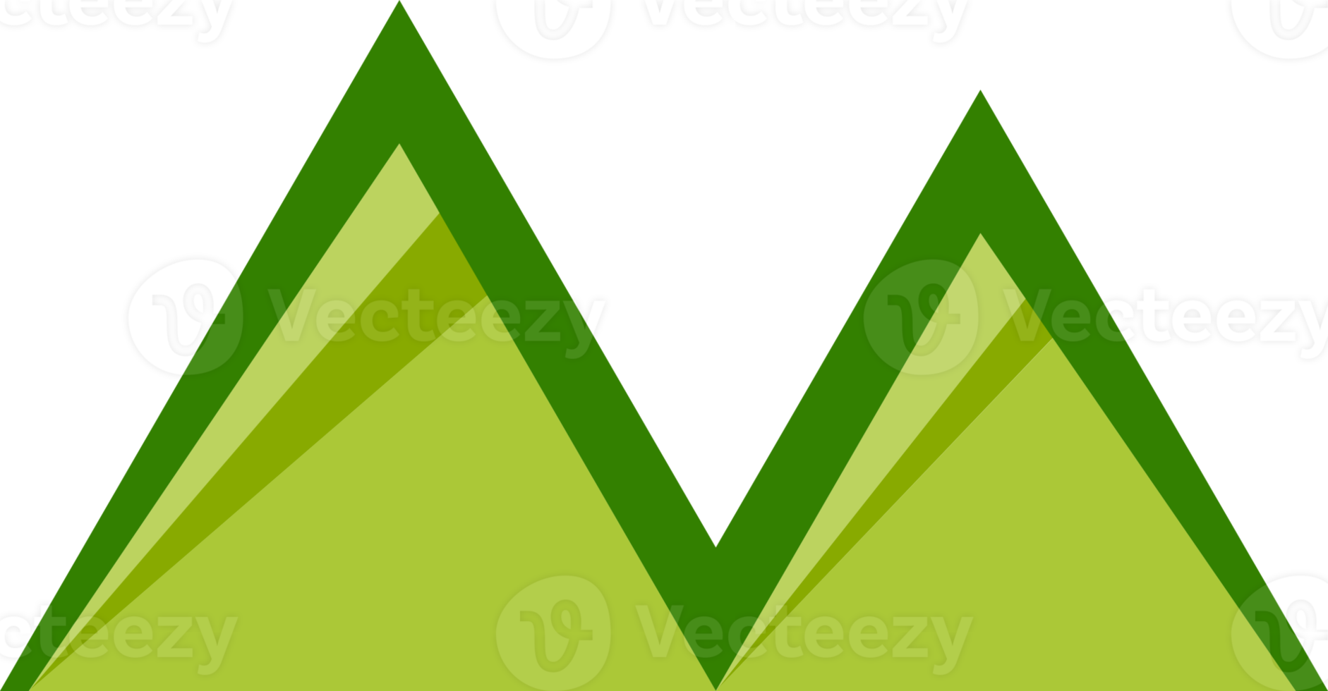 Green line triangle mountain abstract png