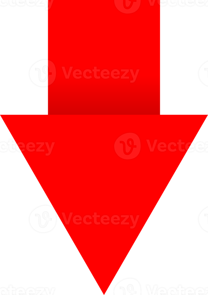 Red graph down business icon png