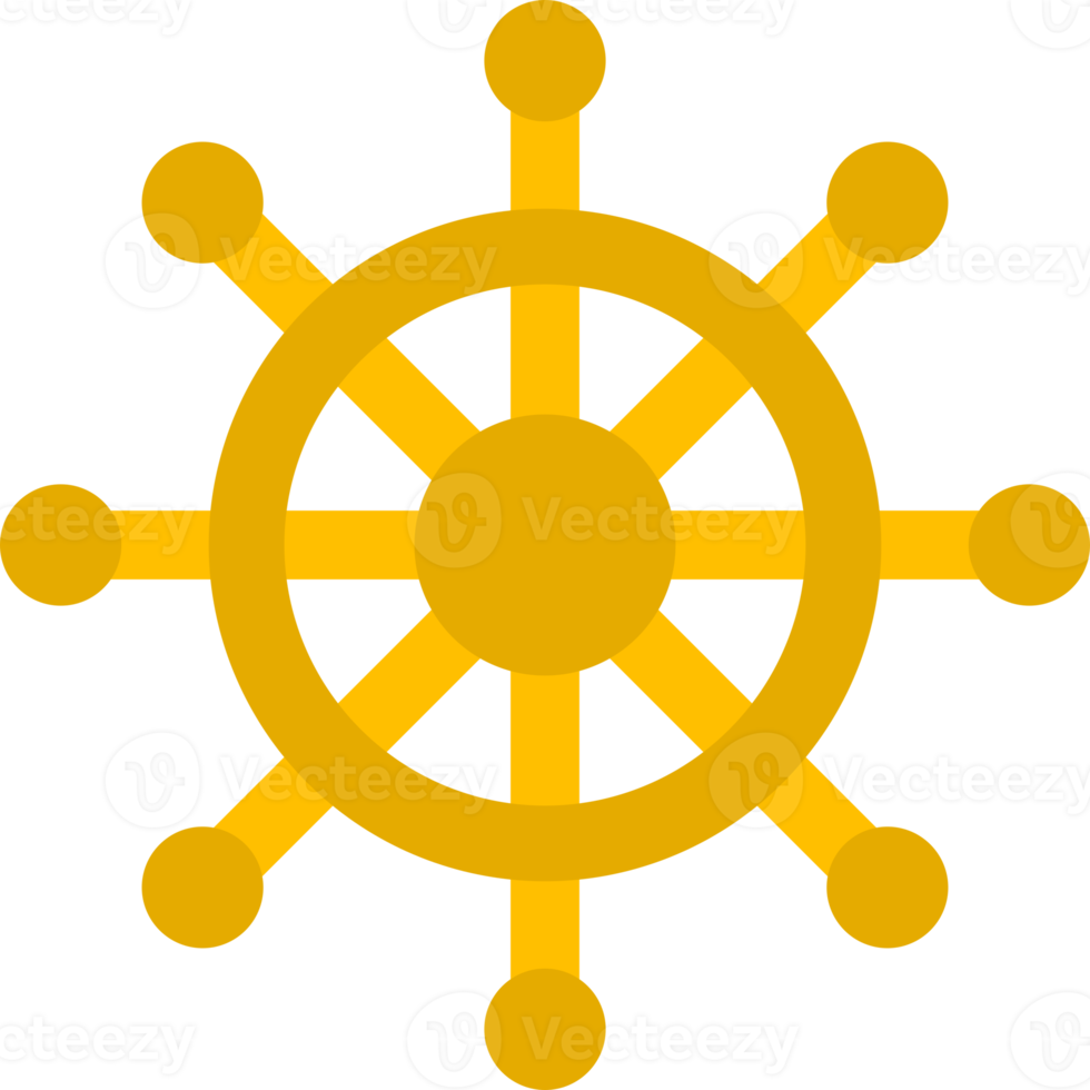 Yellow steering wheel ship icon png