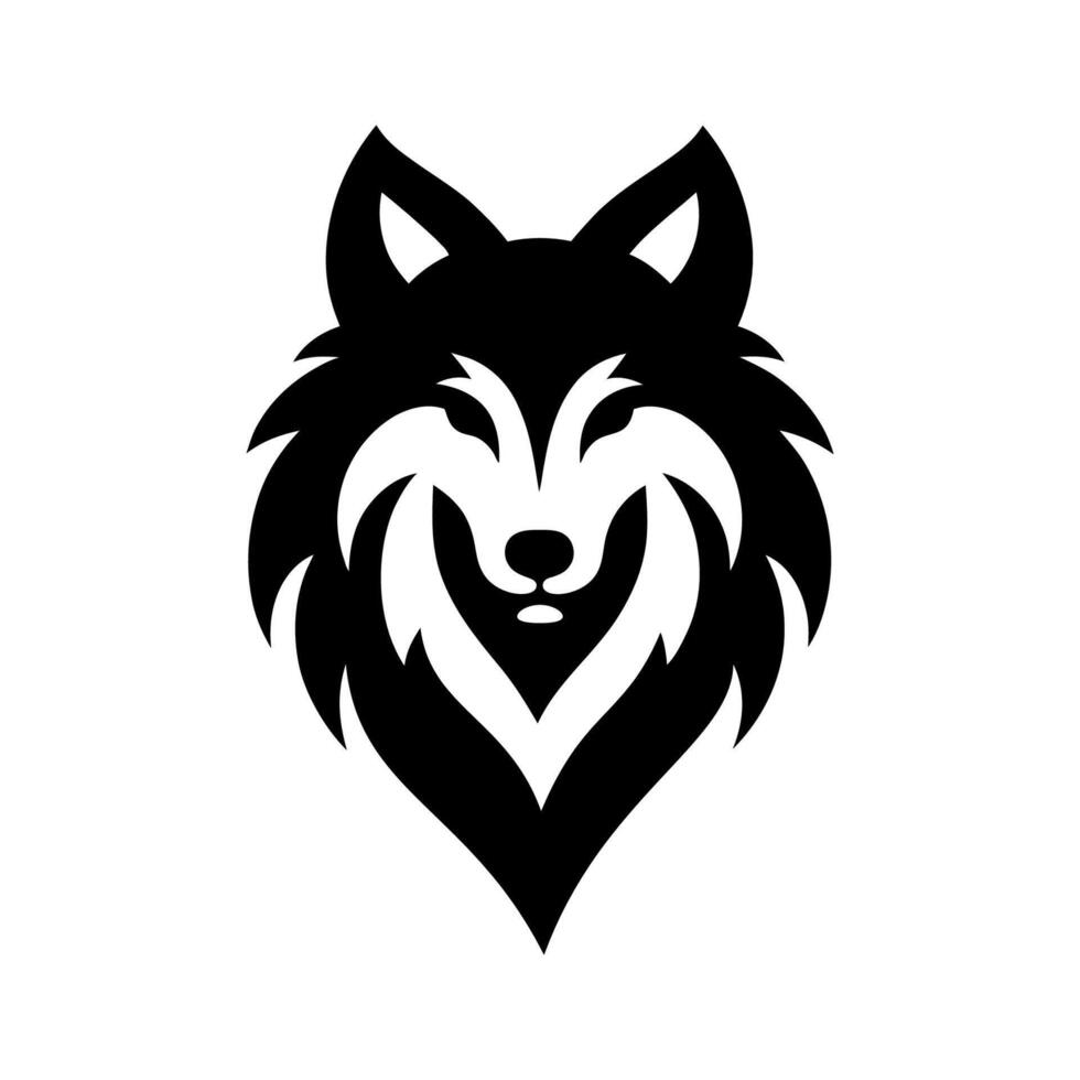 Lone Wolf Head Logo Forest vector