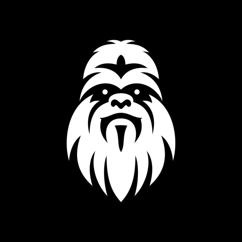 Gothic Yeti Head Line Design vector