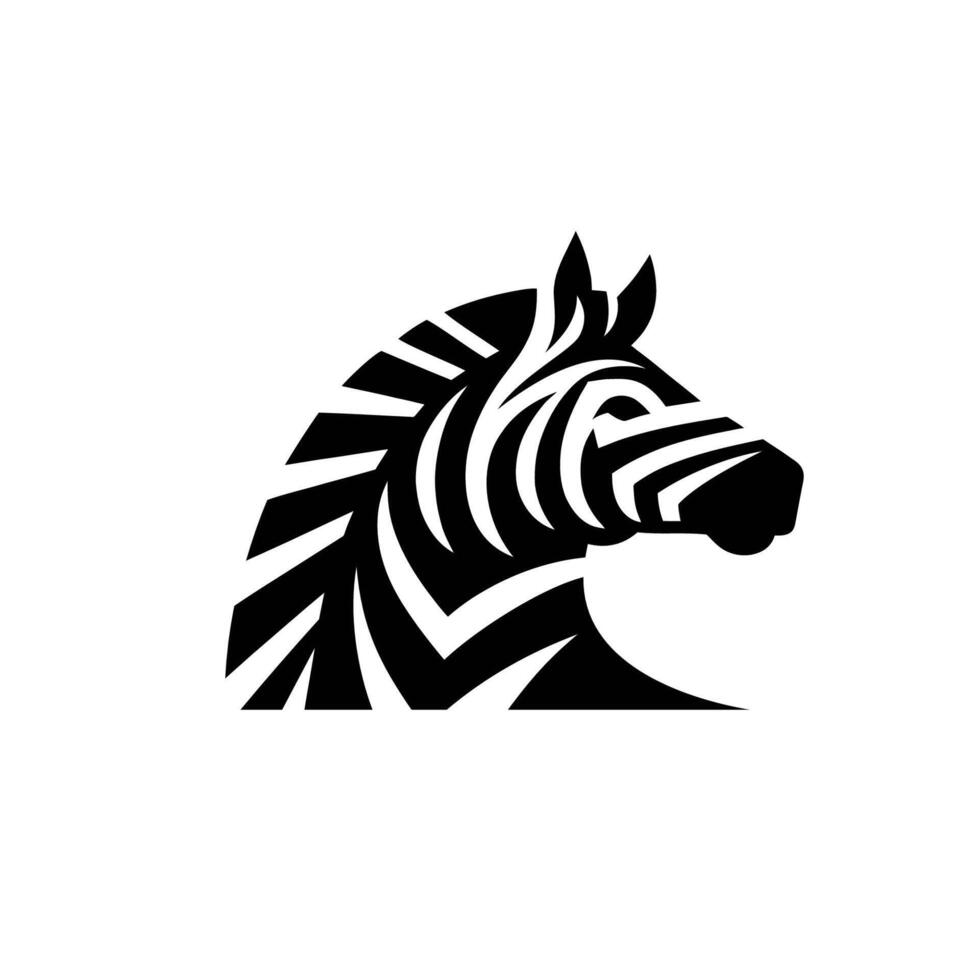 Futuristic Zebra Head Logo Concept vector