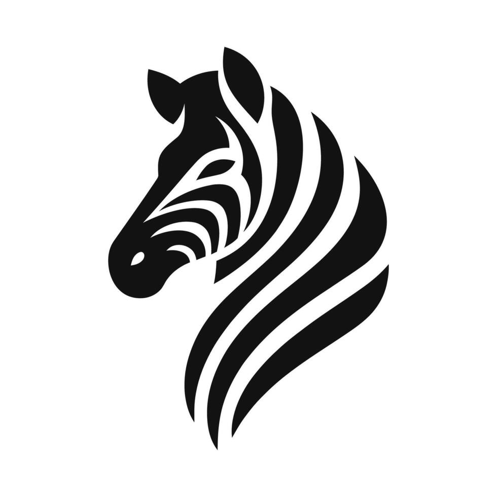 Realistic Zebra Head Logo Illustration vector