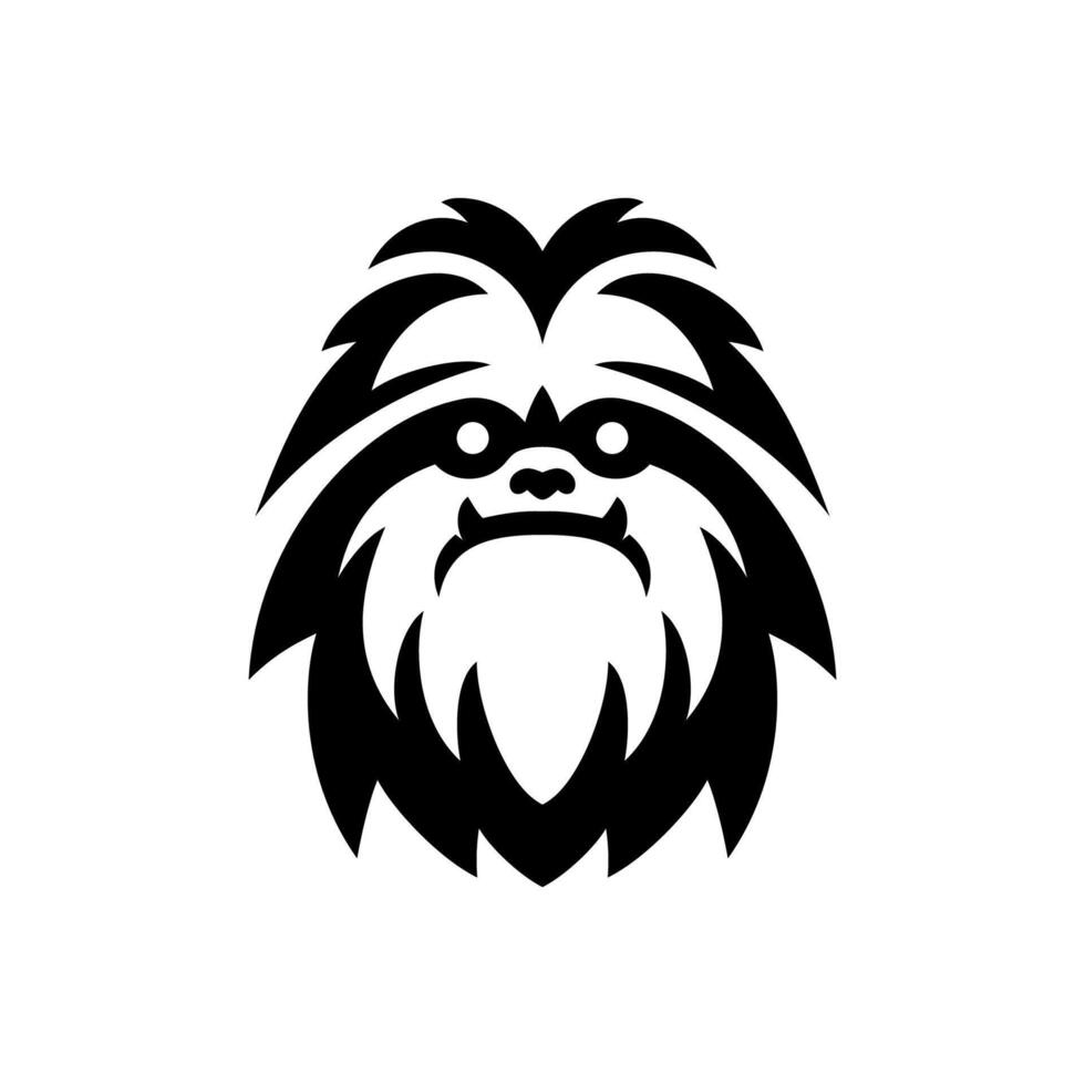 Night Beast Yeti Face Logo vector