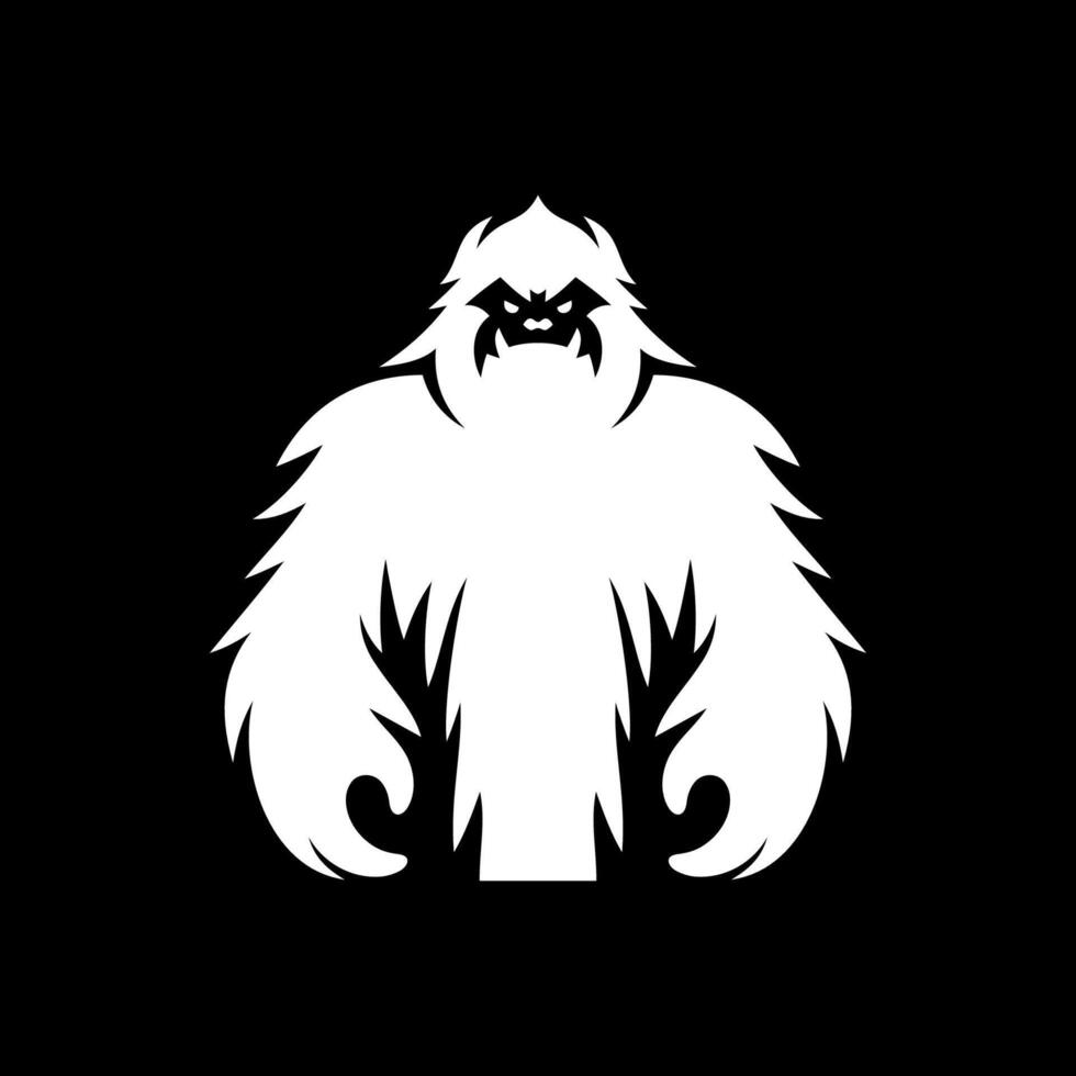 Clean Line Yeti Face Logo vector
