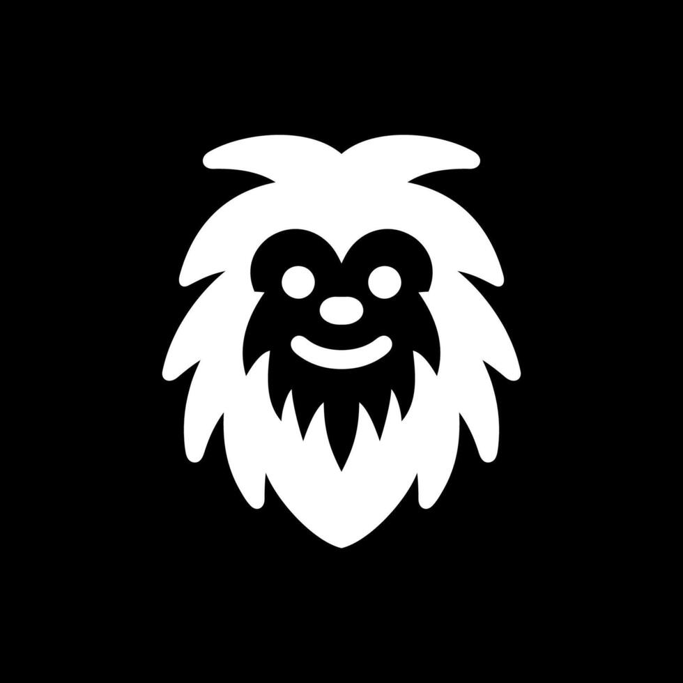 Yeti Mascot Logo In Black vector