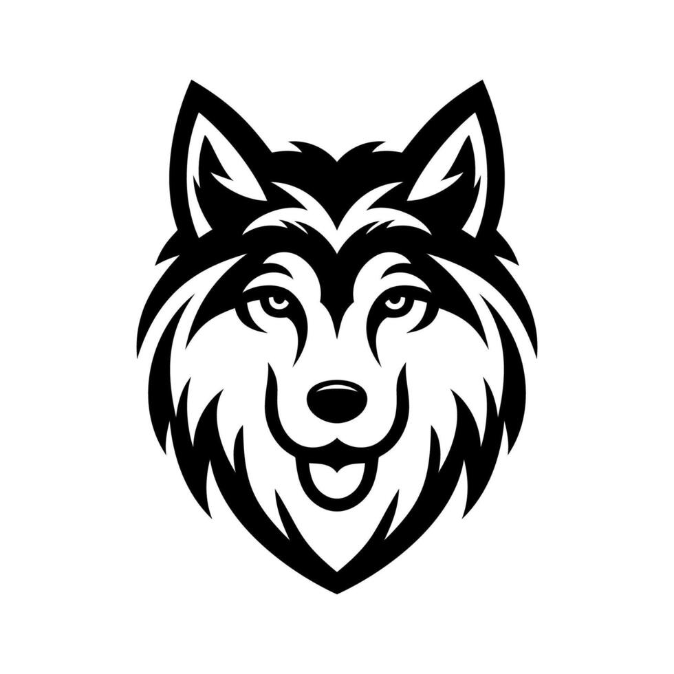 Wolf Head Logo Forest Guardian vector