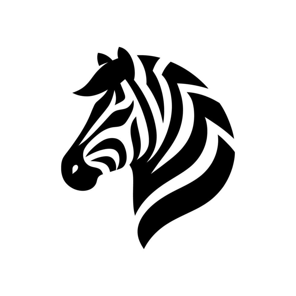 Shadowed Zebra Head Logo Icon vector