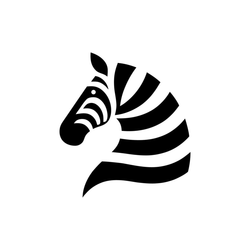 Sleek Zebra Head Logo Artwork vector