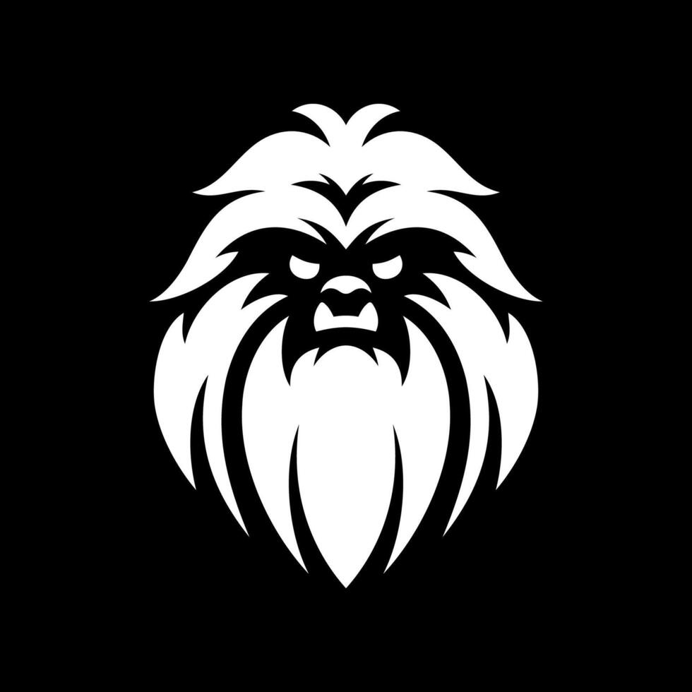 Shamanic Yeti Head Logo Style vector