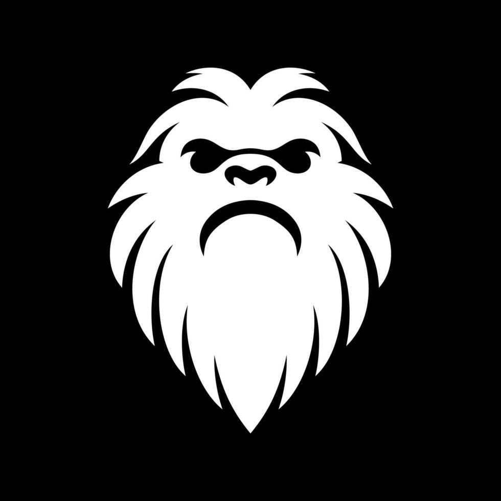 Grunge Style Yeti Face Logo vector