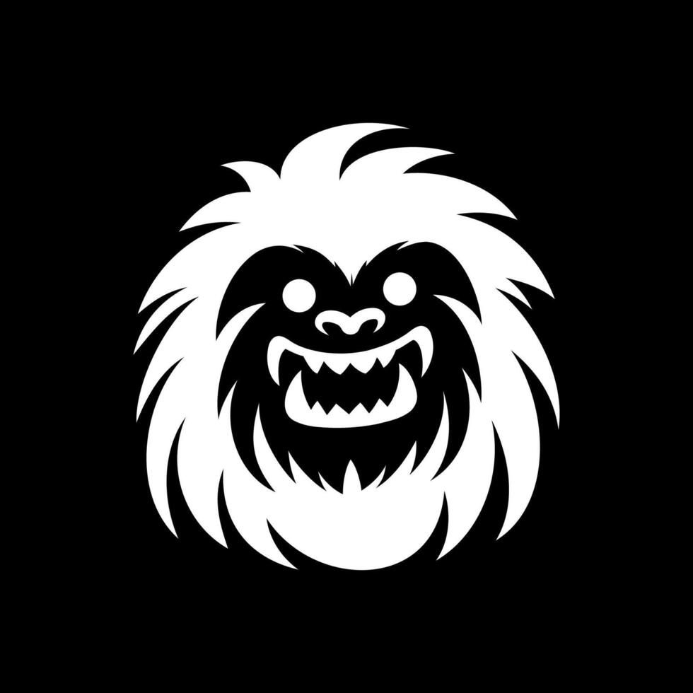 Evil Yeti Head Line Logo vector