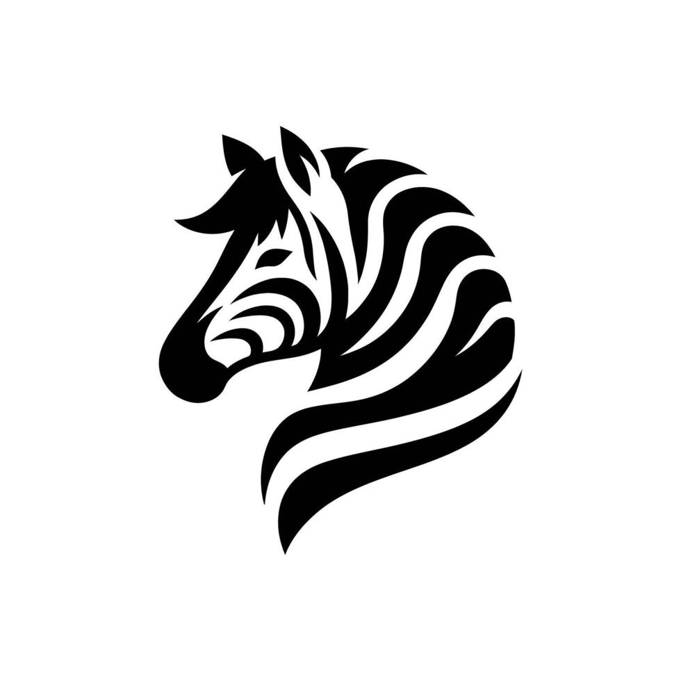 Playful Zebra Head Logo Emblem vector