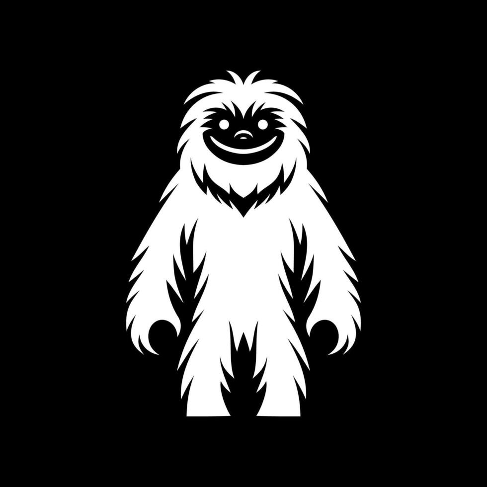 One Line Yeti Head Drawing vector