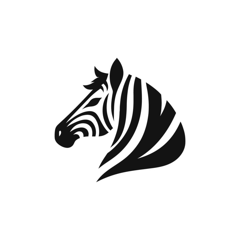 Detailed Zebra Head Logo Illustration vector