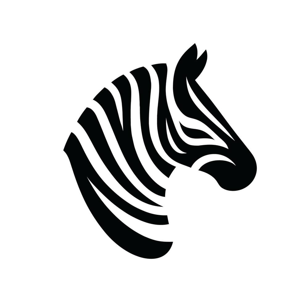 Minimalist Zebra Head Logo Concept vector