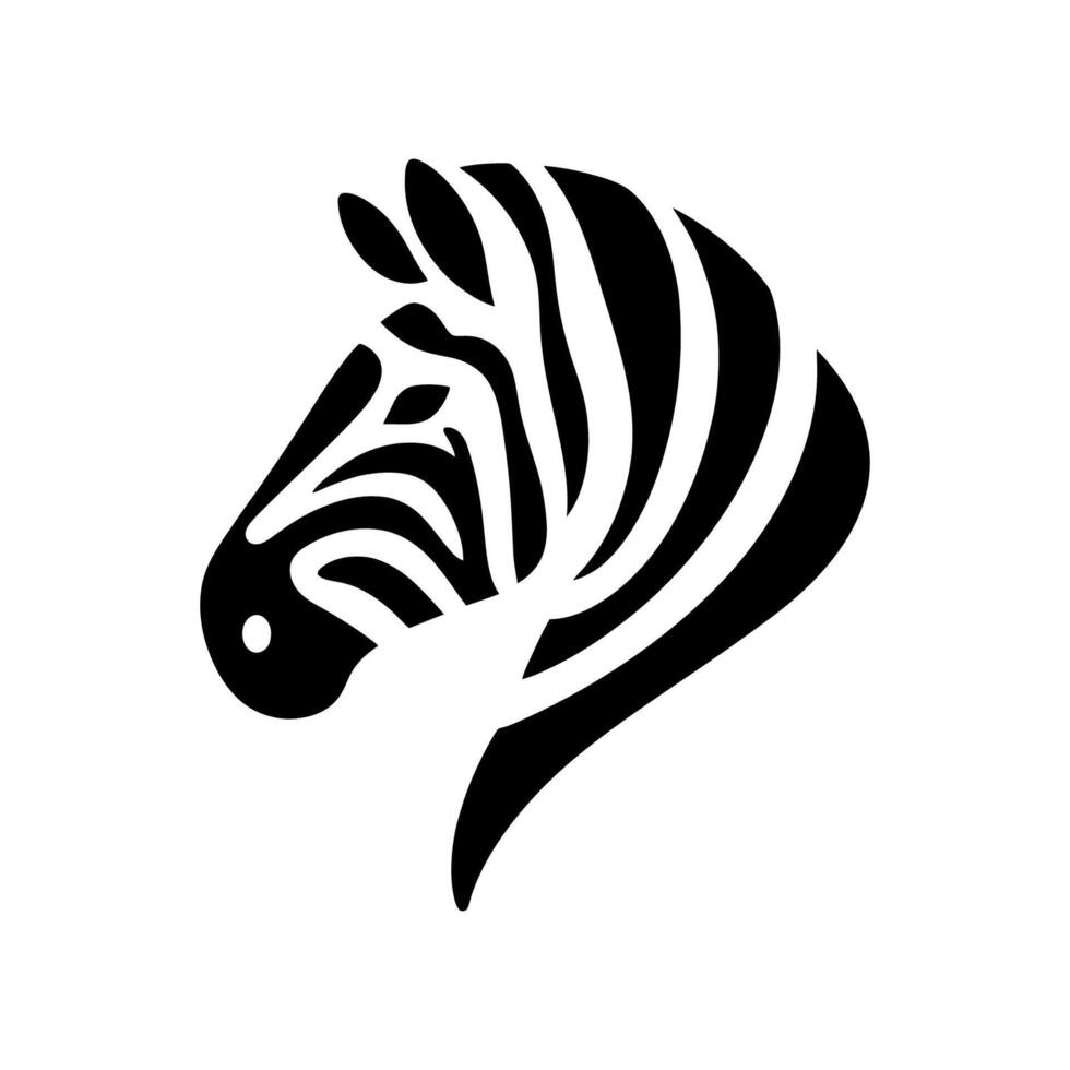 Majestic Zebra Head Logo Badge vector