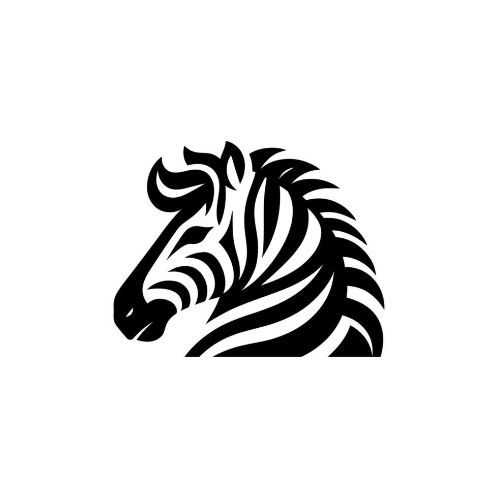 Refined Zebra Head Logo Concept vector